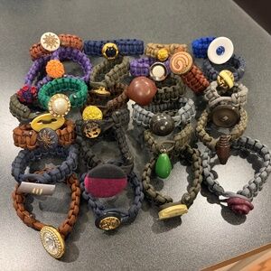Paracord Bracelet Lot Vintage Buttons